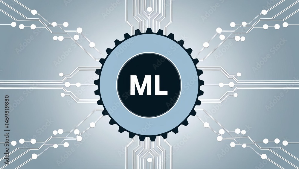 Poster a digital illustration of a gear with 