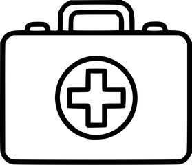 Fototapeta premium Simple First Aid Kit Outline - Medical Emergency Symbol