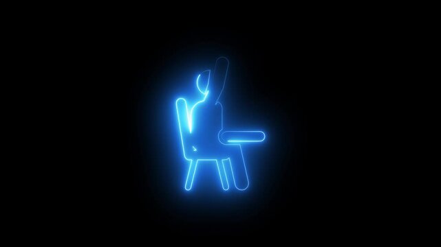 Neon students with class room icon animation.Teaching,training,presentation,Seminar and education concept.
