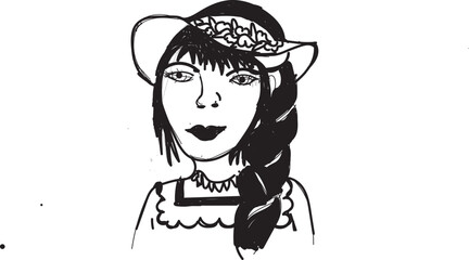 Beautiful girl drawing