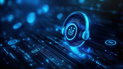 customer service support with communication icon technology concept. call center Business technology button on virtual screen