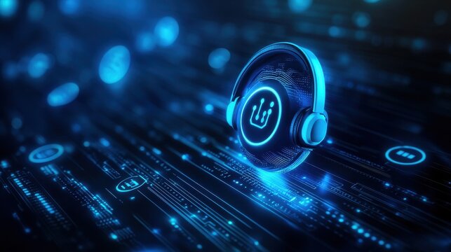 customer service support with communication icon technology concept. call center Business technology button on virtual screen - Powered by Adobe