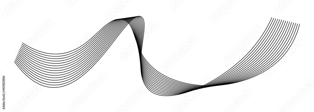 Poster abstract wave design with flowing lines