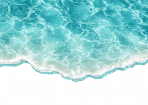 Top view waves on the sand beach summer holiday vacation concept. isolated on white and transparent background.PNG.AI GENERATED