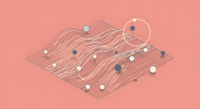Clean isometric wave lines with depth illusion