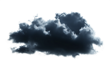 dark storm cloud isolated on white background. PNG