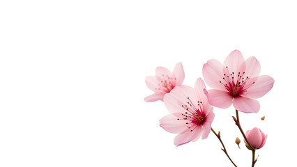 Fototapeta premium Delicate pink cherry blossoms in full bloom against a soft black background, evoking tranquility and beauty