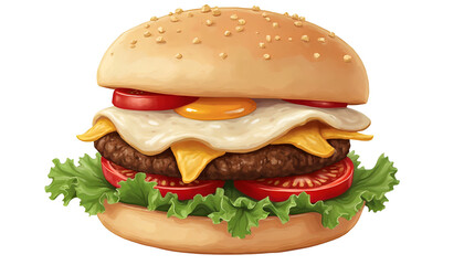 hamburger on white background