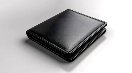 Flat Vector of Plain Black Wallet on White Background