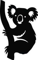 Koala black silhouette illustration isolated on a white background