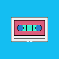 Obraz premium Cassete icon single vector illustration