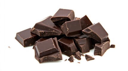 A Delicious Pile of Dark Chocolate Pieces