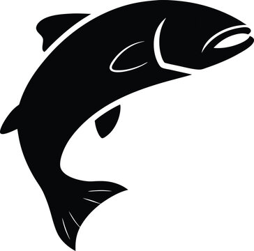Salmon fish silhouette - cut out vector icon