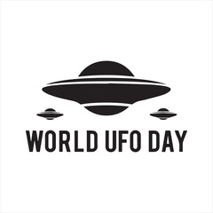 World UFO Day Flying Saucer Vector,UFO Silhouette Design for Alien Day,Flying Saucer Icon for World UFO Day,Alien Spaceship Illustration for UFO Day,UFO Vector Art for Space Theme