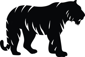 Black tiger silhouettes vector illustration