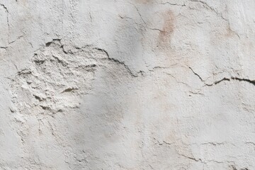 Obraz premium Close-up of a weathered, cracked plaster wall. Neutral tones and textured surface.