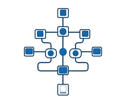 Flowchart diagram icon on a transparent background