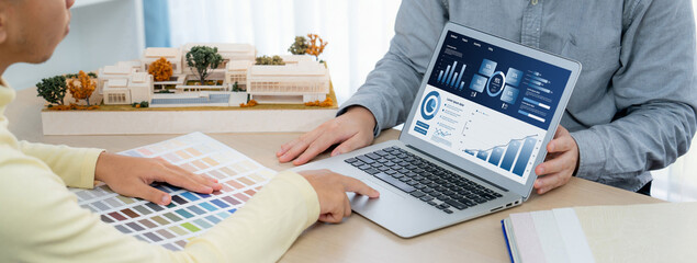 Business data dashboard provide business intelligence analytic for marketing strategy planning...