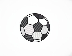 Fototapeta premium Soccer ball with hatching representing traditional football design