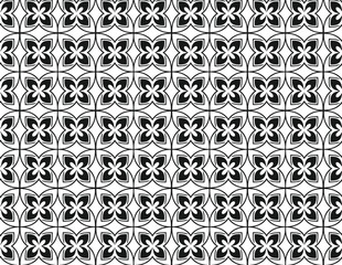 Black and White Pattern with Central Intricate Ornamental Design