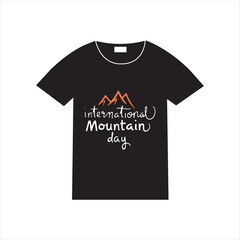 International Mountain Day Typography Design,Mountain Day Celebration Calligraphy Art,Decorative International Mountain Day Quote,Hand Drawn Mountain Day Lettering Vector,International Mountain Day