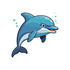 Cute Whale Swimming Cartoon Vector Icon Illustration Animal Nature Icon Isolated Flat Vector