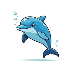 Cute Whale Swimming Cartoon Vector Icon Illustration Animal Nature Icon Isolated Flat Vector
