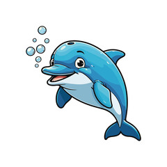 Cute Whale Swimming Cartoon Vector Icon Illustration Animal Nature Icon Isolated Flat Vector