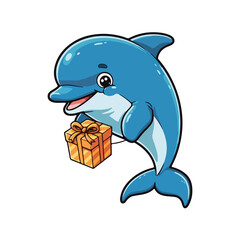 Cute Whale Swimming Cartoon Vector Icon Illustration Animal Nature Icon Isolated Flat Vector