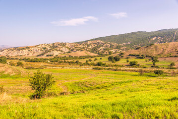 Naklejka premium summer countryside landscape inside val d'agri, basilicata