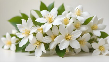 Obraz premium Stunning display of fresh white flowers with vibrant yellow centers, pure and elegant.