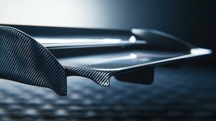 Sleek Carbon Fiber Car Spoiler: A Close-Up View