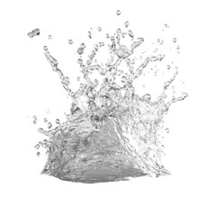 Clear 3D Sparkling Water Splash  isolated on a transparent background