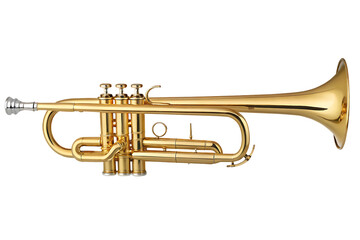 Obraz premium High-quality stock photo of a golden trumpet isolated on white background PNG