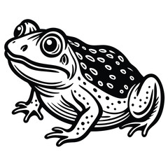 Naklejka premium Golden Toad illustration white background