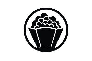 Popcorn Kernels Bowl Logo Design Snack Icon, Food Branding Vector

