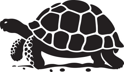 tortoise silhouette line art vector illustration