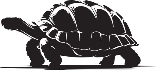 tortoise silhouette line art vector illustration