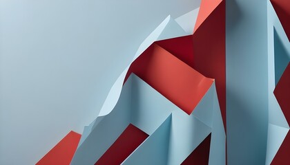 Fototapeta premium Vibrant abstract art with paper folding techniques creating geometric shapes and colors.