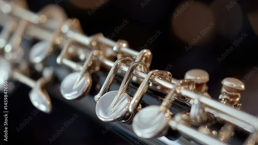 Poster a close-up of a flute with a blurred background