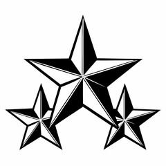 Obraz premium three star vector art isolated vector illustration 