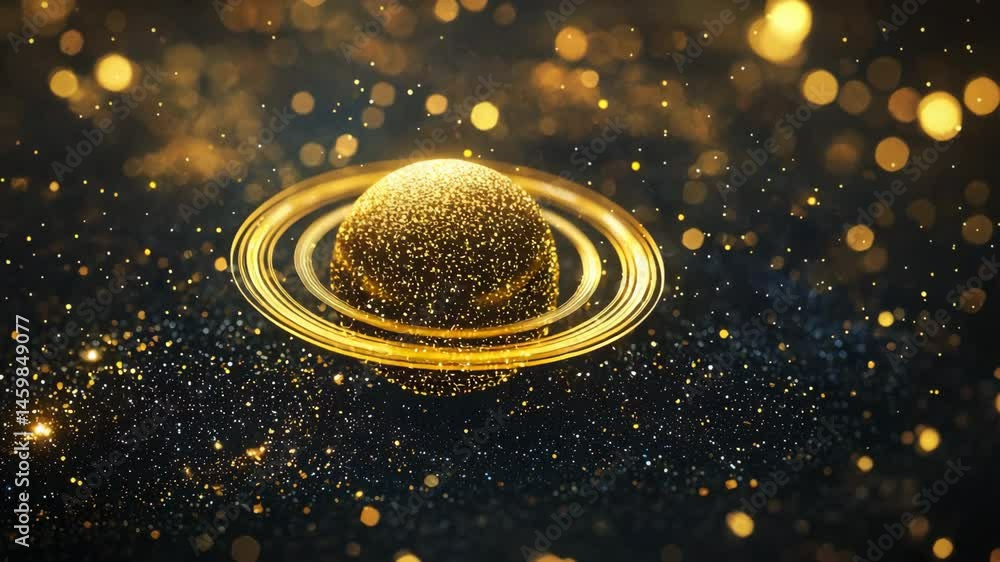 Poster elegant gold sphere on a rich black background creating striking visual contrast and depth in compos