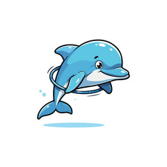 Cute Whale Swimming Cartoon Vector Icon Illustration Animal Nature Icon Isolated Flat Vector
