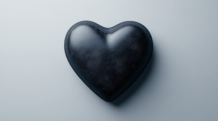 Obraz premium Minimalistic black heart icon on a plain background, representing love, affection, and emotion in a clean, modern design.