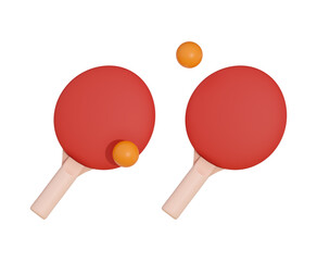 ping pong racket and ball. Table Tennis Racket with Ball icon 3d render concept of Ping-pong bat, Sport and Gaming competition icon illustration