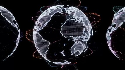 Digital Earth Global Network Connection Visualization - Powered by Adobe