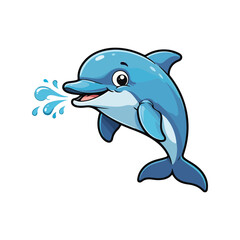 Cute Whale Swimming Cartoon Vector Icon Illustration Animal Nature Icon Isolated Flat Vector