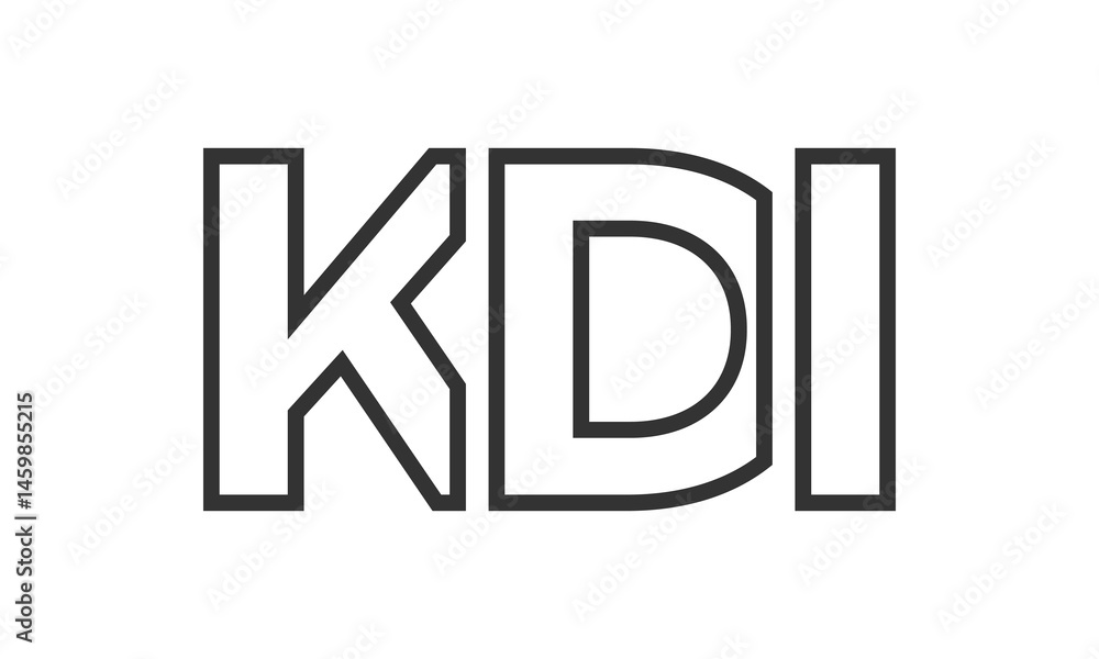Fototapete KDI logo design template with strong and modern bold text. Initial based vector logotype featuring simple and minimal typography. Trendy company identity.