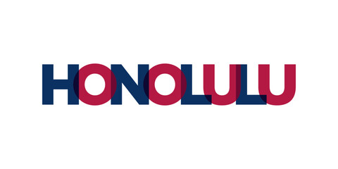 Honolulu, Hawaii, USA typography slogan design. America logo with graphic city lettering for print and web.
