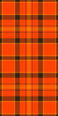 Trend check seamless tartan, picnic pattern vector texture. Finish textile background plaid fabric in orange red and dark colors.